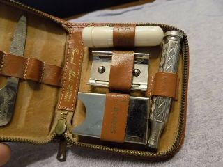 VINTAGE WESTERN GERMAN TRAVEL MATE RAZOR WITH LEATHER CASE 2