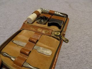 VINTAGE WESTERN GERMAN TRAVEL MATE RAZOR WITH LEATHER CASE 5