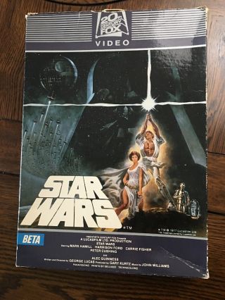 Vintage RARE VHS Beta Star Wars Movie Empty Box Store Display Promo 14” X 10” 2