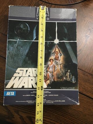 Vintage RARE VHS Beta Star Wars Movie Empty Box Store Display Promo 14” X 10” 3
