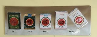Old Tin Plate Advertisement Lucky Strike - Rare