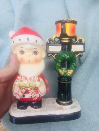 Vintage Blume Christmas Santa Boy & Lamp Post Candle Holder Htf