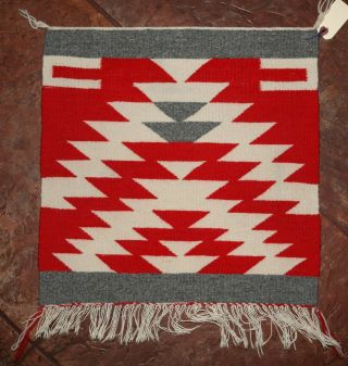 Authentic Dynamic Navajo Germantown Blanket,  Square,  Rug,  Sampler,  17 "