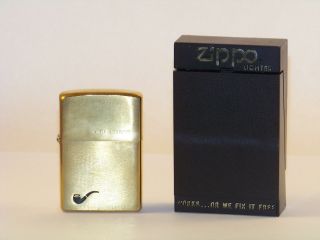 Vintage Zippo Pipe Solid Brass 1932 - 1984 Anniversary Lighter With Box