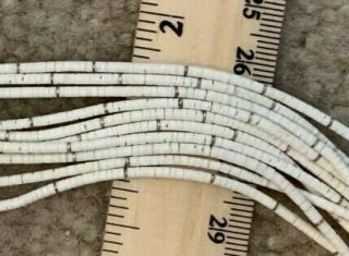 Native American 10 Strand Silver and White Shell Heishi Necklace. 6