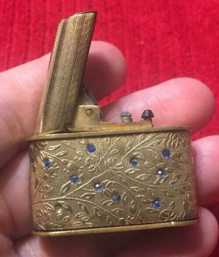 1930s Antique Regeliter Lighter Gold Art Deco Push Button Cigarette Lighter 2
