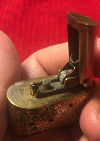 1930s Antique Regeliter Lighter Gold Art Deco Push Button Cigarette Lighter 8