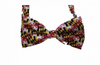 Maryland State Flag Maryland Tie Adjustable Pre - Tied Bow Tie Bowtie