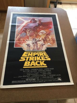 Star Wars One Sheet 1981 Esb Rerelease Summer 81 Poster 41x27 Rare
