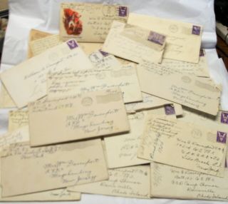 26 Handwritten Wwii Letters Wm Davenport Us Navy To And From Family Ny - Nj