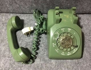 Vintage Western Electric Green 1966 Rotary Dial Desk Phone Bell System 500 5