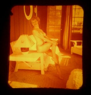 Busty Blonde Model - Pinup Stereoview Realist Slide - Vintage/girl/3d/photo/nude