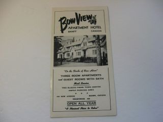 Old Bowview Apartment Hotel Banff Brochure