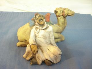 Vintage Porcelain Bisque Arabian Camel & Nomad Figurine Nomadic