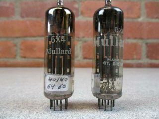 2 Mullard 6x4 Rectifier Tubes Square Getters Strong