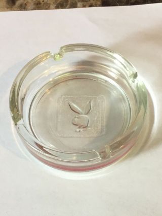 Vintage Playboy Club Glass Ashtray 4” Diameter