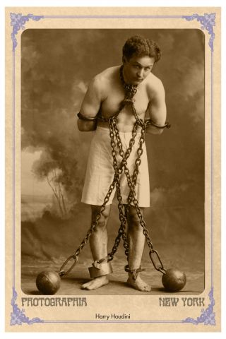 Harry Houdini Master Showman Magician Photograph A,  Cabinet Card