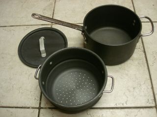 Commercial Aluminum Cookware 4 1/2 Quart Pot,  Steamer & Lid (8704 1/2,  308) Euc