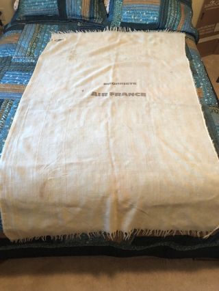 Vintage Air France Tan Wool Lap Blanket First Class Cabin Airline