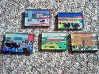 Woody Jackson Cow Refrigerator Magnets - Set Of 5