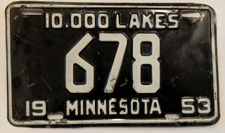 Minnesota License Plate 1953 3 Digit