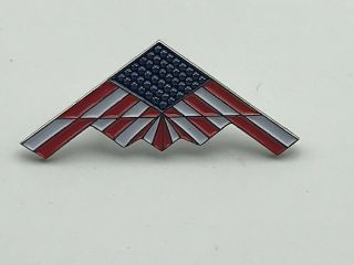 Stealth Bomber Red White,  Blue American Flag Lapel Pin Usa Patriotic B2
