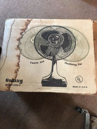 Vintage Galaxy Fan - Oscillating,  8” Fan Blade Brown Desk