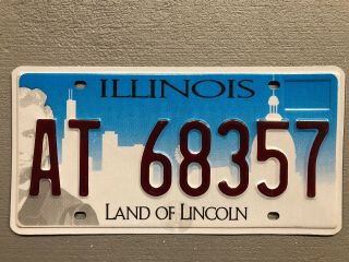 Illinois License Plate Land Of Lincoln/ Chicago Skyline At - 68357
