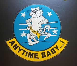 Very Rare Vintage Extra Large Grumman F - 14 Tomcat Anytime Baby Sticker