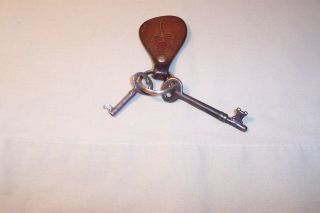 Vintage Skeleton Keys With Leather Fob