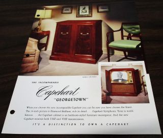 Vintage 1953 Capehart Georgetown Tv Television Dealer Brochure P