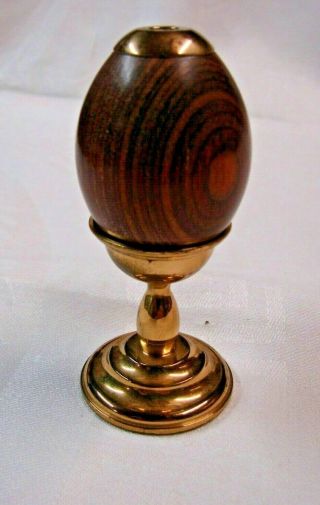 Vintage Van Cort Wood Egg Shape With Brass Stand Kaleidoscope Made In Usa