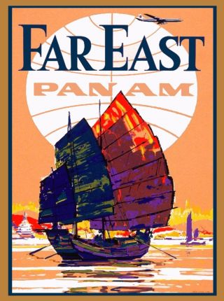 Far East China Chinese Asian Asia India Vintage Travel Art Advertisement Poster