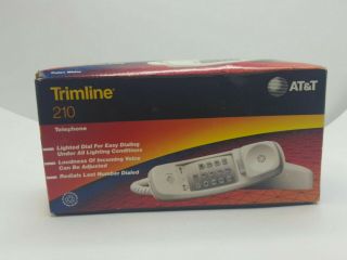 Vintage At&t 210 Trimline White Touch Tone Push Button Desk Wall Phone Pulse