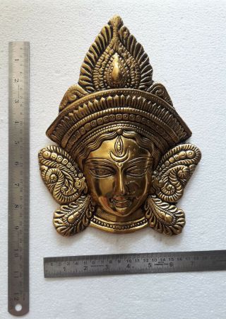 10 Inch Metal Statue,  Durga Bhavani Maa Face Mask Hang 525 Gram