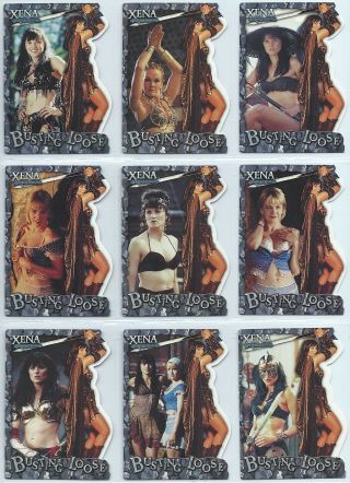 2001 Rittenhouse Archives Xena Season 6 Busting Loose 1 - 9 Card Insert Set