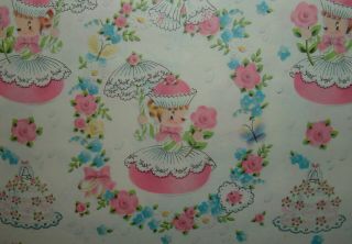 - Norcross Cupcake Candy Girl - Vintage Gift Wrap