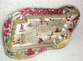 Vintage State Souvenir Metal Ashtray Collector Plate - Tennessee (japan)