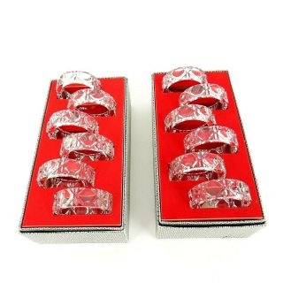 Vintage Cut Lead Crystal Napkin Rings 24 Pbo W Germany 12 Holders/2 Box
