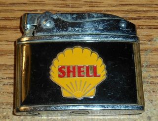 Vintage Shell West Park Shell Flat Advertising Lighter/rare