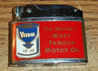 Vintage Veedol Motor Oil Van Dyne Oil Co. ,  Inc.  Flat Advertising Lighter/rare