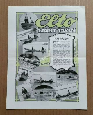 Elto Outboard Motor Co.  Milwaukee,  Wi. ,  Sales Brochure,  1920 