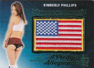 2019 Benchwarmer 25 Years Kimberly Phillips Pledge Allegiance Flag Patch Card /3
