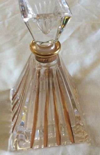Royal Gallery Gold Art Deco Perfume Bottle Lead Crystal Italy 1988