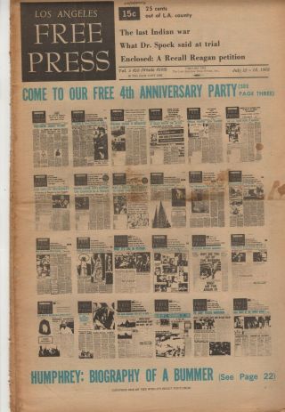 Los Angeles Press July 12 1968 Alternative Newspaper