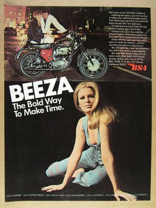 1969 Bsa 650 Lightning Motorcycle Vintage Print Ad