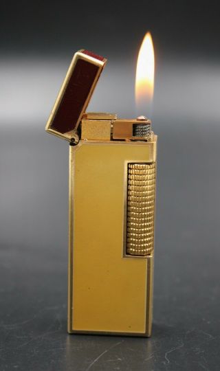 Dunhill Gold Plated Enamel Rollagas Lighter