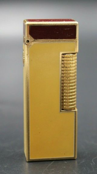 DUNHILL Gold Plated Enamel Rollagas Lighter 4