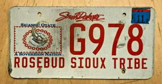 South Dakota Rosebud Sioux Indian Tribe License Plate " G 078 " Sicangu Oyate Sd