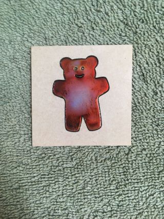 Vintage 1980s brown teddy bear mystiks Oilies sticker changing swirl liquid crys 2